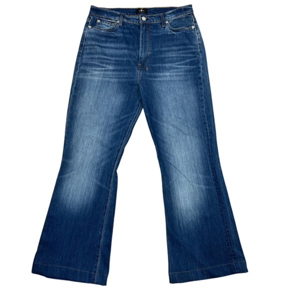 7 For All Mankind Ultra High-Rise Dojo Jeans 32" Flare Leg Trouser HEMMED 29 INS
